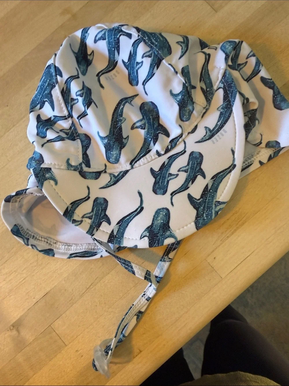 Dozer Whale Print Baby Sun Hat - Blue on White 12-24m whale shark
